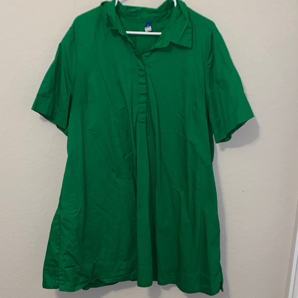 Old Navy Green Button Down Shirt Dress